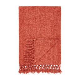 Catherine Lansfield Wilson Plain Chenille 130X170Cm Blanket Throw Terracotta - thumbnail 6