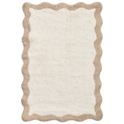 Beliani Bath Mat Nangal Brown/ Beige 60 X 90 Cm Cotton - thumbnail 1