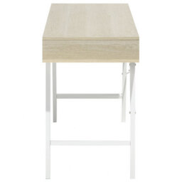 Beliani Home Office Desk Clarita Light Brown 120 Cm 48 Cm With Drawers - thumbnail 7