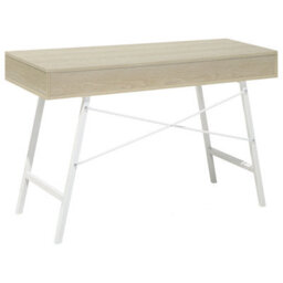 Beliani Home Office Desk Clarita Light Brown 120 Cm 48 Cm With Drawers - thumbnail 8