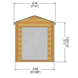 Shire Barnsdale Log Cabin Home Office Garden Room Approx 7 X 7 Feet - thumbnail 4