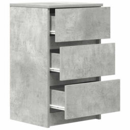 Berkfield Bedside Cabinets With 3 Drawers 2 Pcs Concrete Grey 39X35X65 Cm - thumbnail 6