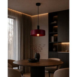Luminosa Lighting Luminosa Wine Dome Pendant Ceiling Light Black, Burgundy 1X E27 - thumbnail 2