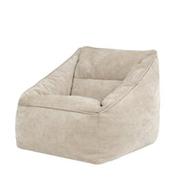 icon Natalia Chenille Adults Bean Bag Armchair, Ready Filled Large Beanbag Natural Beige - thumbnail 1