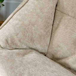icon Natalia Chenille Adults Bean Bag Armchair, Ready Filled Large Beanbag Natural Beige - thumbnail 4