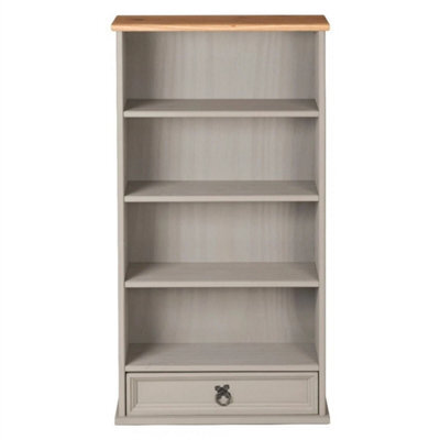 Grey 1-Drawer Dvd Cd Rack Solid Pine - image 1