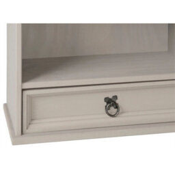 Grey 1-Drawer Dvd Cd Rack Solid Pine - thumbnail 3
