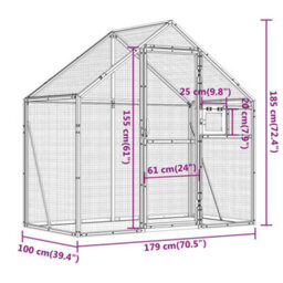 Vidaxl Aviary Anthracite 179X100X185 Cm Aluminium - thumbnail 9
