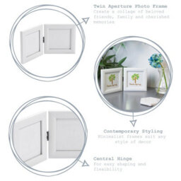 "Nicola Spring Folding 2 Photo Frame - 4 X 4"" - Black" - thumbnail 2