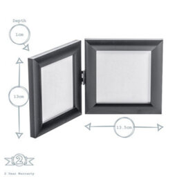 "Nicola Spring Folding 2 Photo Frame - 4 X 4"" - Black" - thumbnail 3