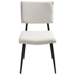Beliani Set Of 2 Dining Chairs Sturgis Corduroy Off-White - thumbnail 4