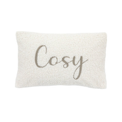 Cosy Taupe Boucle Bouclette Effect Indoor Christmas Cushion, (L)30Cm X (W)50Cm - image 1