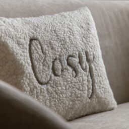 Cosy Taupe Boucle Bouclette Effect Indoor Christmas Cushion, (L)30Cm X (W)50Cm - thumbnail 5