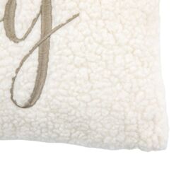Cosy Taupe Boucle Bouclette Effect Indoor Christmas Cushion, (L)30Cm X (W)50Cm - thumbnail 2
