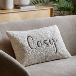 Cosy Taupe Boucle Bouclette Effect Indoor Christmas Cushion, (L)30Cm X (W)50Cm - thumbnail 4