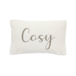 Cosy Taupe Boucle Bouclette Effect Indoor Christmas Cushion, (L)30Cm X (W)50Cm - thumbnail 1