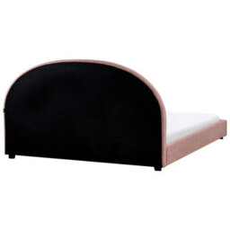 Beliani Bed Fabric Vaucluse 180 X 200 Cm (Eu Super King) Pastel Pink - thumbnail 6