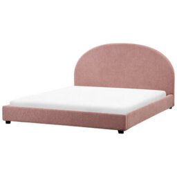 Beliani Bed Fabric Vaucluse 180 X 200 Cm (Eu Super King) Pastel Pink - thumbnail 7