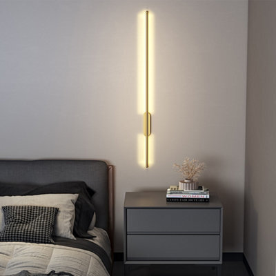 Living And Home Modern Gold Linear Long Tube Aluminum Led Indoor Wall Light Wall Sconce 100Cm Warm Light - image 1