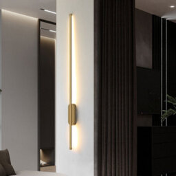 Living And Home Modern Gold Linear Long Tube Aluminum Led Indoor Wall Light Wall Sconce 100Cm Warm Light - thumbnail 6