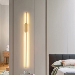 Living And Home Modern Gold Linear Long Tube Aluminum Led Indoor Wall Light Wall Sconce 100Cm Warm Light - thumbnail 2
