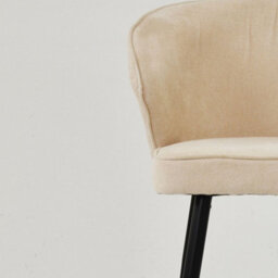 Lakeland Furniture Colby Natural Cream Fabric Black Fixed Leg Base Bar Stool - thumbnail 8
