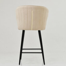 Lakeland Furniture Colby Natural Cream Fabric Black Fixed Leg Base Bar Stool - thumbnail 6