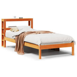 Berkfield Bed Frame With Headboard Without Mattress Wax Brown 75X190 Cm Small Single - thumbnail 2