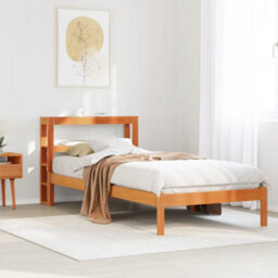 Berkfield Bed Frame With Headboard Without Mattress Wax Brown 75X190 Cm Small Single