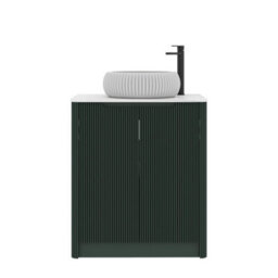 Royal Bathrooms Avenza 800mm Deep Moss Green Floor Standing Bathroom Vanity Unit 2 Door With Milan Basin - thumbnail 6