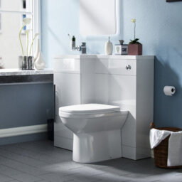 Nes Home 900 mm White Lh Basin Sink Vanity Cabinet Wc Unit Btw Toilet Melbourne - thumbnail 3