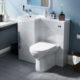 Nes Home 900 mm White Lh Basin Sink Vanity Cabinet Wc Unit Btw Toilet Melbourne - thumbnail 1