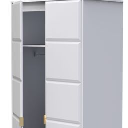 Cube Ready Assembled Modern Matt White Tall Double Wardrobe (H)1970mm (W)740mm (D)530mm - thumbnail 7