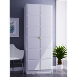 Cube Ready Assembled Modern Matt White Tall Double Wardrobe (H)1970mm (W)740mm (D)530mm - thumbnail 3