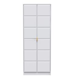 Cube Ready Assembled Modern Matt White Tall Double Wardrobe (H)1970mm (W)740mm (D)530mm - thumbnail 2