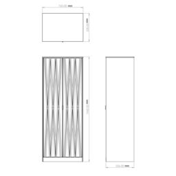 Cube Ready Assembled Modern Matt White Tall Double Wardrobe (H)1970mm (W)740mm (D)530mm - thumbnail 4
