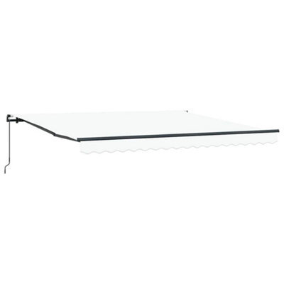 Berkfield Modern Awning Manual White 400 X 300 Cm Fabric