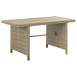 Beliani Garden Lounge Set With Table And Ottoman 5 Seater Bardi With Cushions Pe Rattan Brown - thumbnail 9