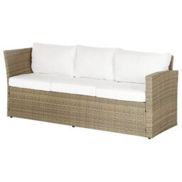 Beliani Garden Lounge Set With Table And Ottoman 5 Seater Bardi With Cushions Pe Rattan Brown - thumbnail 6