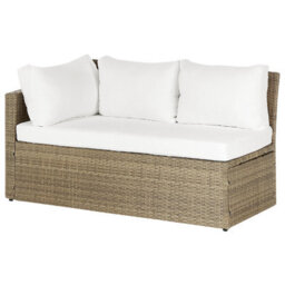 Beliani Garden Lounge Set With Table And Ottoman 5 Seater Bardi With Cushions Pe Rattan Brown - thumbnail 7