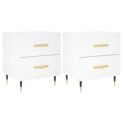Berkfield Modern Bedside Cabinets 2 Pcs White 40X35X47.5 Cm Engineered Wood - image 1