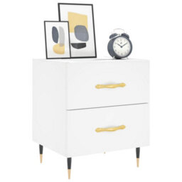 Berkfield Modern Bedside Cabinets 2 Pcs White 40X35X47.5 Cm Engineered Wood - thumbnail 3