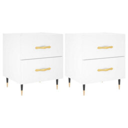 Berkfield Modern Bedside Cabinets 2 Pcs White 40X35X47.5 Cm Engineered Wood - thumbnail 1