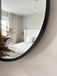 Downton Interiors Black Modern Metal Frame Oval Wall Mirror - 70Cm - Part Of The Soho Range - thumbnail 4