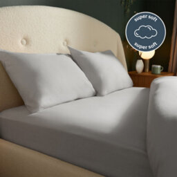 Silentnight Brushed Cotton Fitted Sheet - Silver - thumbnail 4