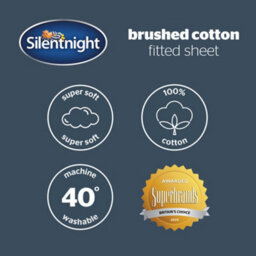 Silentnight Brushed Cotton Fitted Sheet - Silver - thumbnail 7