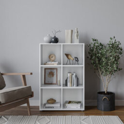 Urbn-Living Urbnliving 91Cm Height 6Cube White Wooden Bookcase Shelving Display Storage Unit - thumbnail 2