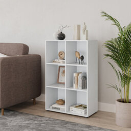 Urbn-Living Urbnliving 91Cm Height 6Cube White Wooden Bookcase Shelving Display Storage Unit - thumbnail 1