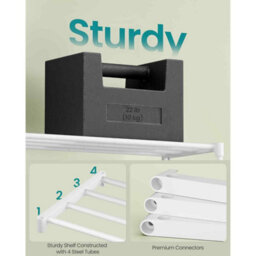 Wide 4 Tier Stackable Shoe Rack, Reversible Metal Shoe Storage Organiser, Pearl White - thumbnail 6