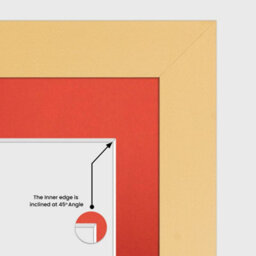 AK Frames 12X12 Mustard Yellow Modern Multi Photo Frame With Poppy Red Mount - Holds 4 Apertures (4X) 6X4 Photos - thumbnail 7